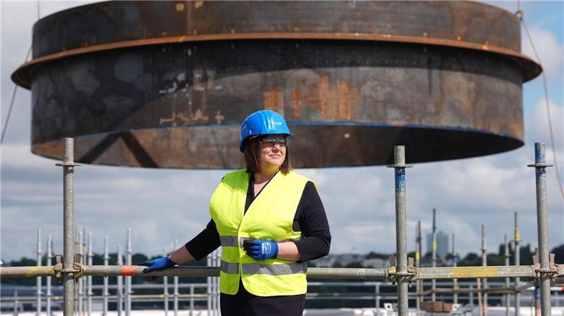 Energiewerke schütten weniger Geld an Stadt aus Energiesenatorin Fegebank (Grüne) während eines Termins von Hamburg Wasser.