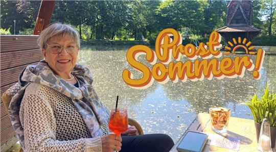 Entlein-Idylle: Ob allein, mit ihrem Mann oder Freunden - Angelika Albers sitzt am liebsten auf einem Platz ganz nah am Wasser.