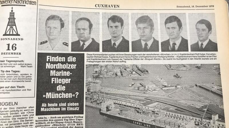 Entsendung der Crew in das Suchgebiet bei den Azoren: Rolf Huber ganz links.