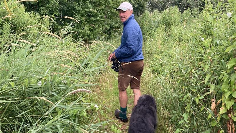 Strandlauf im Regen: Jonas Kötz und die Kunst des Lebens mit der Elbe Er kennt sich aus: Jonas Kötz streift mit Hund Fritzi täglich durch die Vegetation zwischen Deich und Elbstrand.