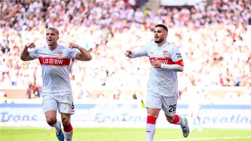 Ermedin Demirovic (l.) zeigte bei Stuttgarts Sieg gegen Leverkusen eine starke Leistung.