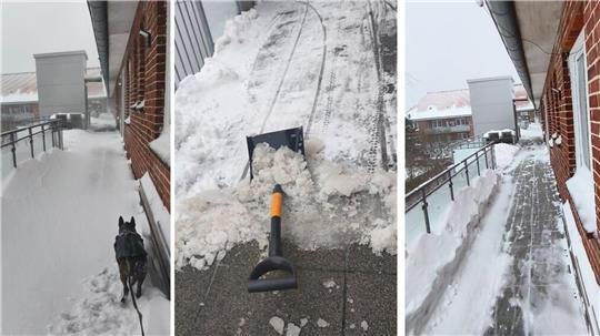 Erst wurde der Rollstuhlfahrer von nicht geräumten Wegen überrascht, dann kümmerte er sich selbst um die Schneebeseitigung.