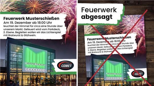 Erst zum Feuerwerk eingeladen, dann abgesagt: Marktkauf Cuxhaven reagiert auf Reaktionen.