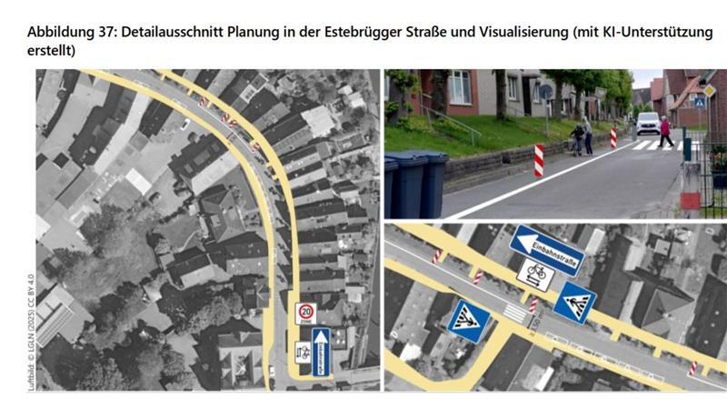 Vorfahrt für Radler: Altländer setzen auf Fahrradstraßen und Tempo 30 Erste Ideen aus dem Radwegeverkehrskonzept der Gemeinde Jork für Estebrügge.