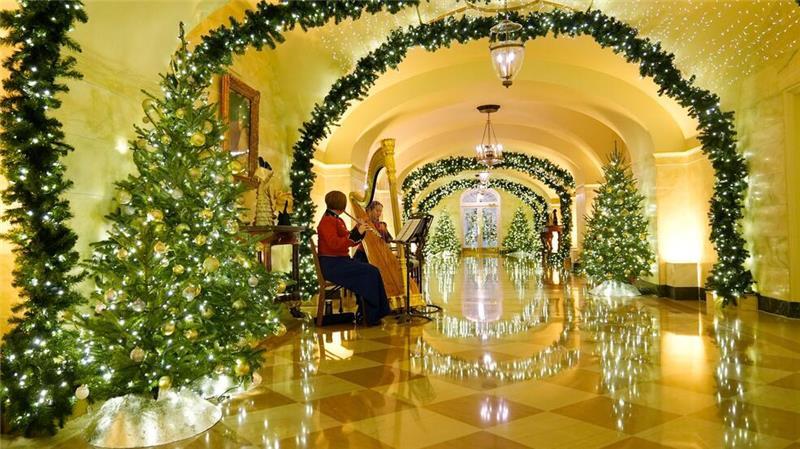 Jill Bidens Weihnachtsdeko: 165.075 Lichter im Weißen Haus Es ist das letzte Mal, dass die Bidens die Deko im Weißen Haus präsentieren.