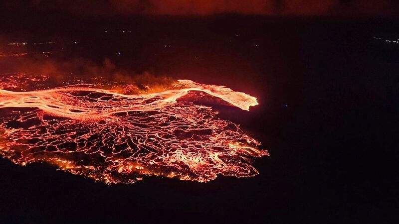 Vier Kilometer langer Riss - Neuer Vulkanausbruch auf Island Es ist der sechste Ausbruch des Vulkans im Südwesten von Island.
