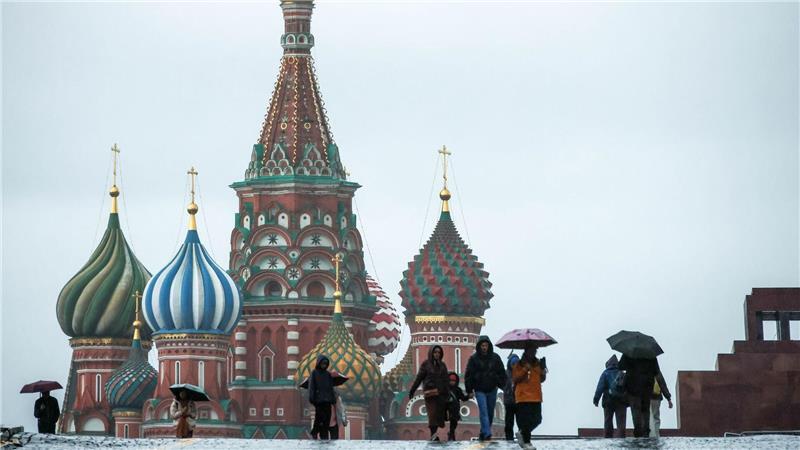 Bilder des Tages Es regnet in Moskau.