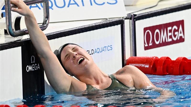 Erstes WM-Gold für Isabel Gose über 1.500 Meter Freistil Es war ein anstrengendes Rennen für Isabel Gose.