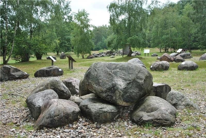Kinder können Harsefelder Steingarten erkunden Etwa 170 Findlinge liegen im Garten der Steine in Harsefeld.