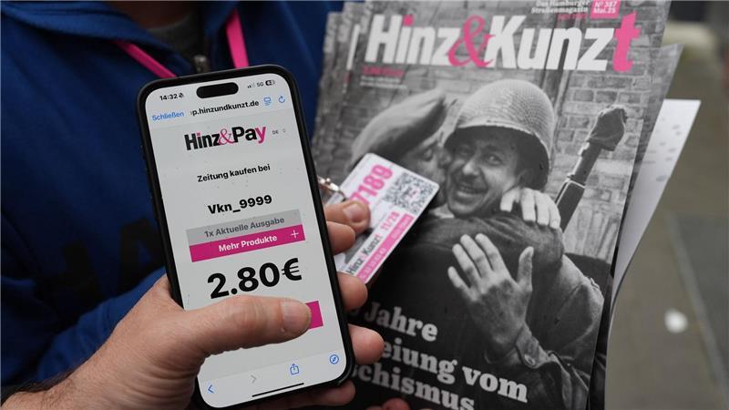 „Hinz & Kunzt“: Überraschender Erfolg für Hamburger Straßenmagazin Etwa 300 Verkäuferinnen und Verkäufer haben „Hinz & Pay“ bislang genutzt.
