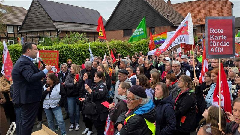 Ex-Arbeitsminister Heil beteiligte sich an der Kundgebung gegen die AfD-Veranstaltung.