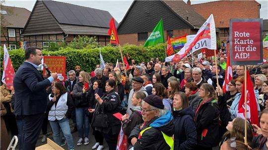 Ex-Arbeitsminister Heil beteiligte sich an der Kundgebung gegen die AfD-Veranstaltung.