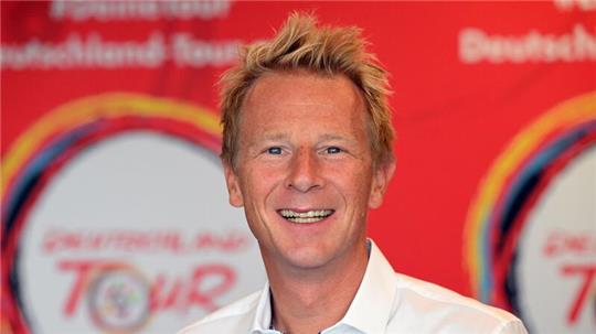 Fabian Wegmann im Rahmen der Deutschland-Tour 2023 in Essen.