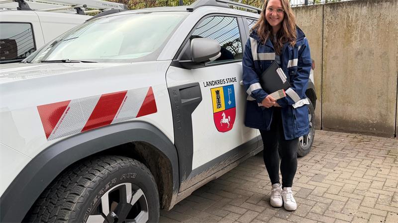 Fabienne Klaus auf dem Weg in den Außendienst.