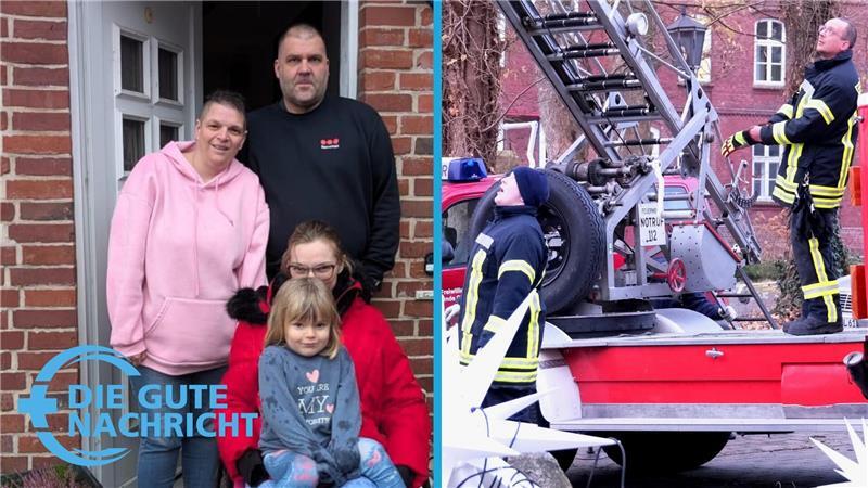 Familie Großmann kann sich über warme Weihnachten freuen, während die Himmelpfortener Feuerwehr den Christkindmarkt zum Leuchten bringt.