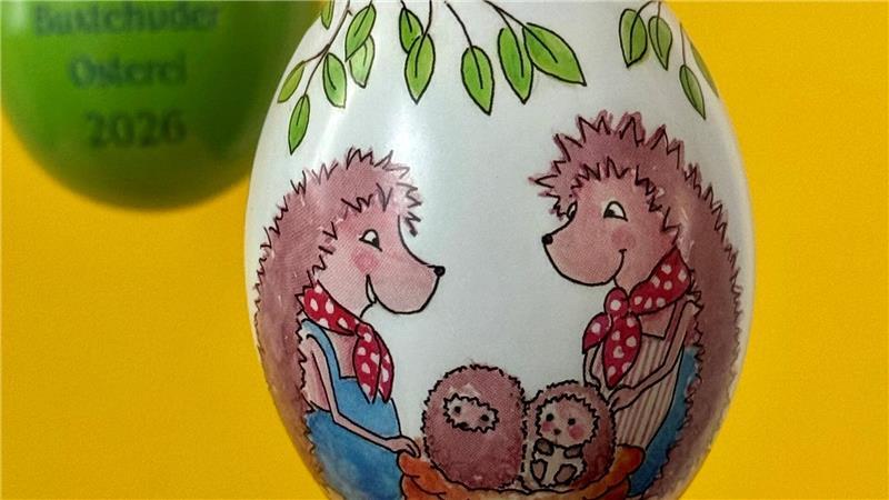 Familie Igel schmückt in diesem Jahr das Buxtehuder Osterei.