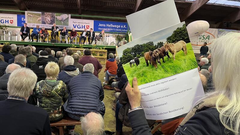 Debatte vor 2000 Menschen: Der Wolf mobilisiert die Massen Fast 2000 Menschen sind in die Reithalle auf dem Dobrock gekommen. Das Thema beschäftigt die Menschen in der Region.
