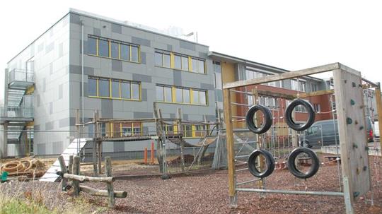 Fast fertig: Der neue Anbau am Harsefelder Aue-Geest-Gymnasium.
