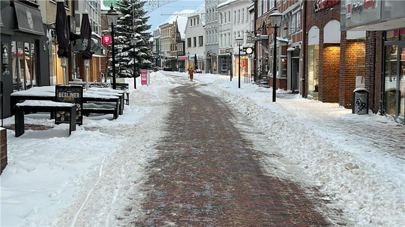 Fast niemand ist unterwegs in der Buxtehuder Altstadt.