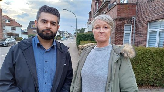 Fatih Önal, der Vermieter des Hauses im Vieländer Weg, und Michaela Börsmann.