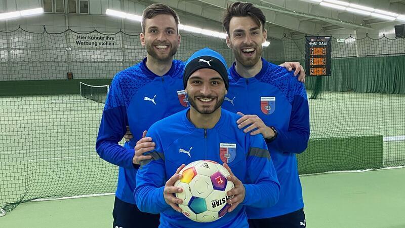 Felix Schmiederer, Arian Khodabakshian und Tjorve Mohr (von links) gehörten zu den Gewinnern beim Fußball-Tennis.