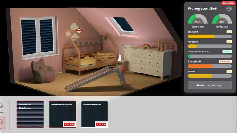 Fensterlos oder zu warm? Diese Variante mit Verdunklungsmöglichkeiten könnte die Lösung sein. Im Internet-Tool können Kunden die verschiedenen Varianten und Auswirkungen durchspielen.