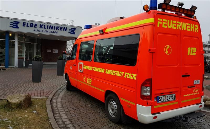 Feuerwehreinsatz am Stader Elbe-Klinikum. Archivfoto: Beneke