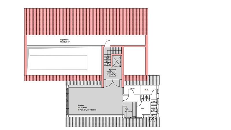 So könnte das Feuerwehrgerätehaus Neuenkirchen im Jahr 2028 aussehen Feuerwehrgerätehaus Neuenkirchen: Grundriss der Variante 2 (Obergeschoss).