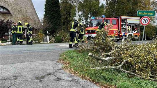 Feuerwehrkräfte im Einsatz in Ritschermoor.