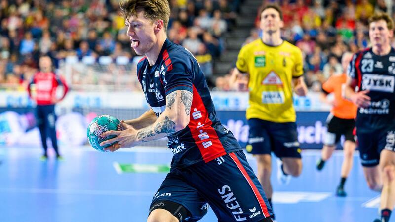 Erfolg für Flensburgs Handballer über Bjerringbro-Silkeborg Flensburgs Emil Manfeldt Jakobsen in Aktion.