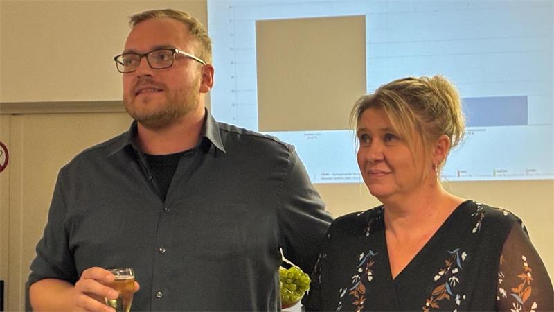 Frank Griemsmann dankte seinen Freunden und Kollegen - und nicht zuletzt seiner Frau Nina - für die Unterstützung.