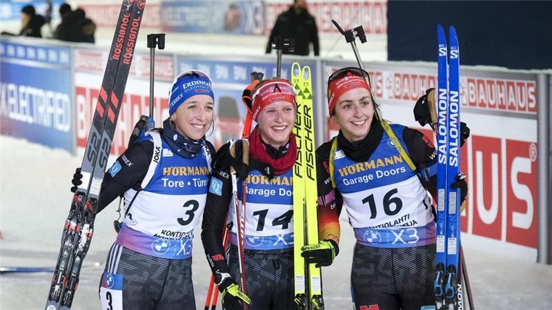 Wer wird Deutschlands neue Biathlon-Überfliegerin? Franziska Preuß, Julia Tannheimer und Vanessa Voigt überzeugten zuletzt in Finnland.