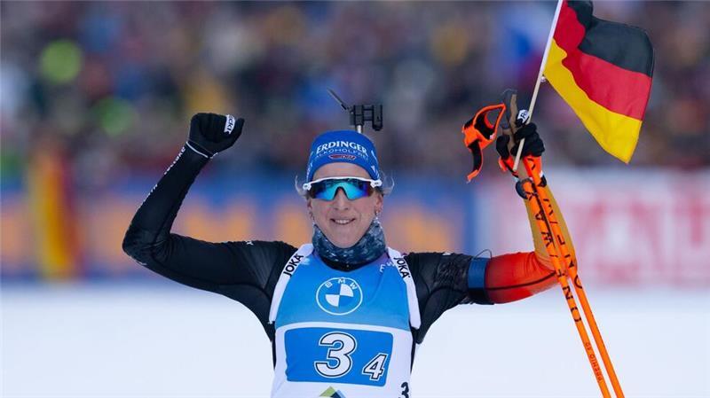 Franziska Preuß siegte mit der deutschen Staffel.