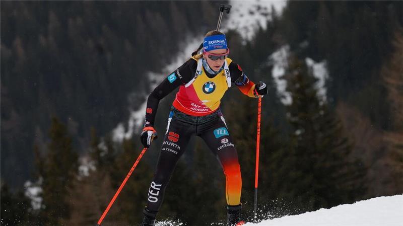 Franziska Preuß steht zum neunten Mal in dieser Saison auf dem Podest.