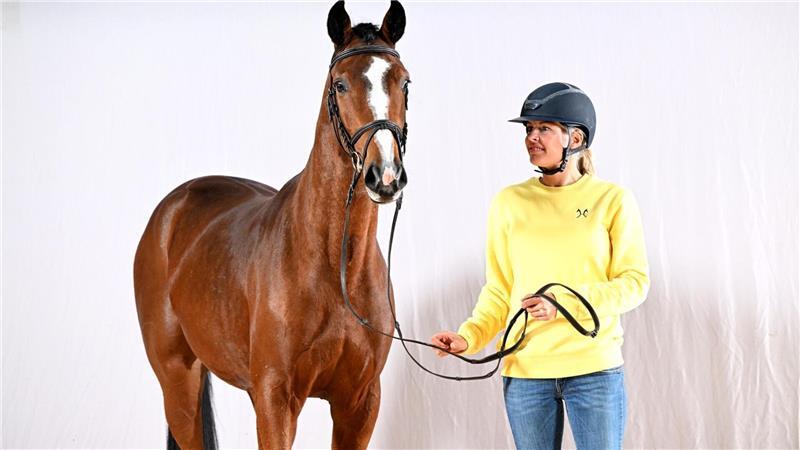 Triumph beim Masters in Verden: Pferdezucht aus Fredenbeck dominiert Franziska Wiltfang mit dem gekörten Hengst aus Fredenbeck. Der Sohn des Hengstes Forlee (von For Pleasure) und Enkel des Top-Vererbers Chacco-Blue wurde in die USA verkauft.