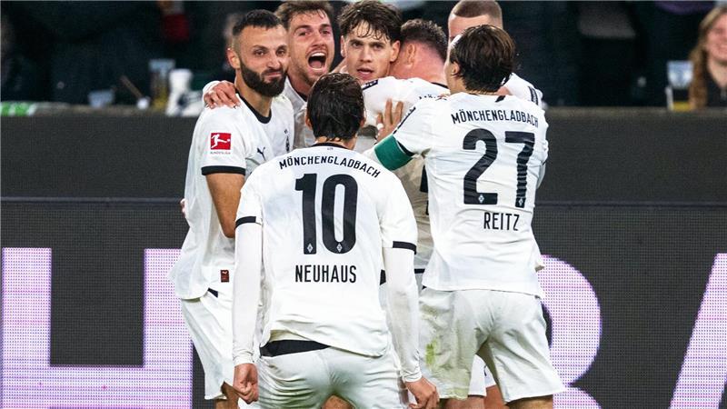 Freude nach dem Gladbacher Führungstreffer.