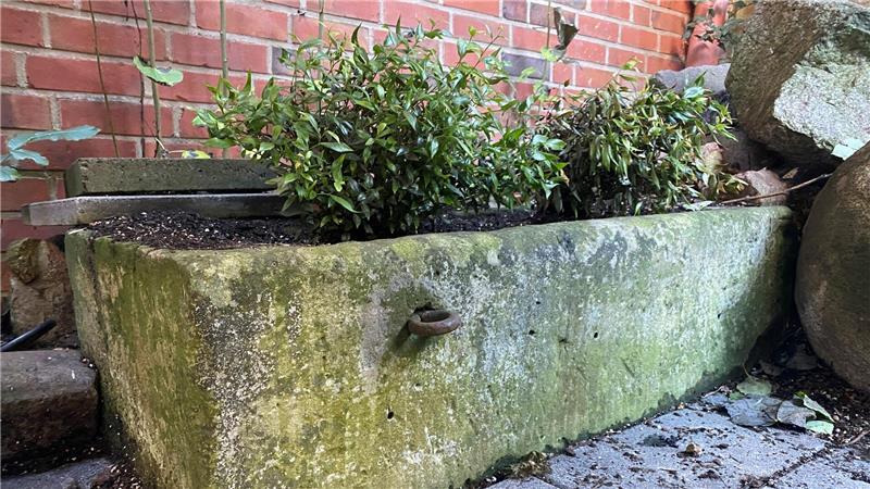 Früher war in der Fischerstraße 3 ein Fuhrmannsbetrieb beheimatet. Die alten Tröge für die Pferde dienen heute als Pflanzkübel.