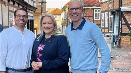 Führende Köpfe der CDU in Stade (von links): Arne Kramer, Melanie Reinecke und Daniel Friedl.