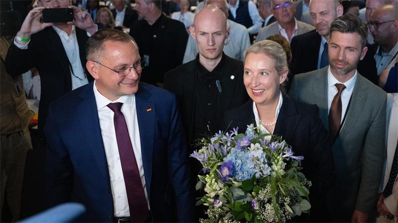 Für Alice Weidel lief die Wiederwahl zur Bundesvorsitzenden etwas besser als für den Co-Vorsitzenden, Tino Chrupalla.