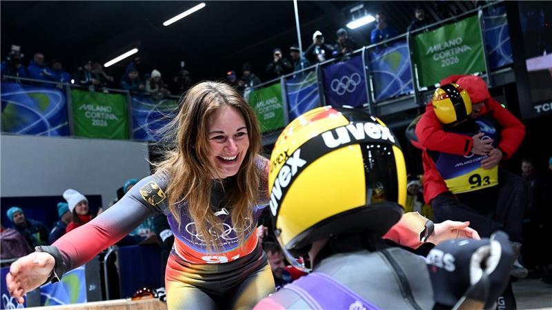 Für Julia Taubitz ist es nach dem Sieg im Einzelrennen die zweite Goldmedaille. 