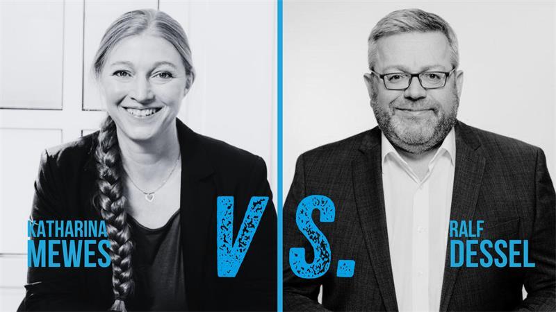 Für Katharina Mewes und Ralf Dessel geht es am 27. September in die Stichwahl. Vorher stellen sich die beiden Kandidaten dem Bürgermeister-Duell.