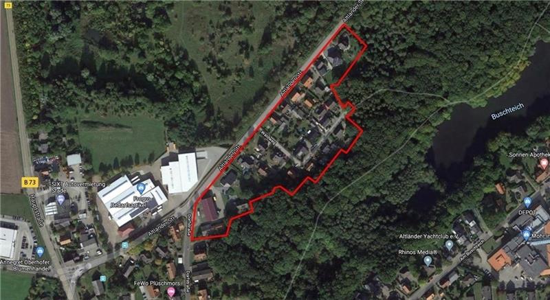Für die Fläche Waldweg, Altländer Straße und Dorfstraße wird ein Bebauungsplan erstellt und eine Veränderungssperre angeordnet. Foto: Google Maps