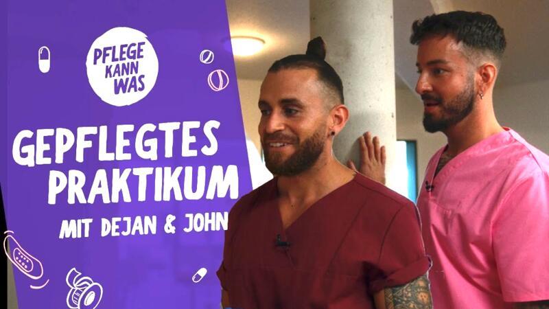 Altenpfleger von der Geest will „Ninja Warrior Germany“ werden Für die Kampagne „Pflege kann was“ im Auftrag des Bundesministeriums für Familie, Senioren, Frauen und Jugend zeigte John Victor Lopes (links) dem Influencer Dejan die tägliche Arbeit eines Altenpflegers.