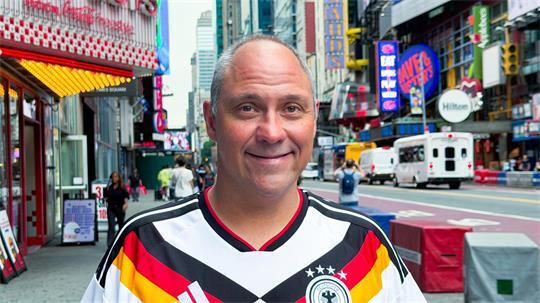 Fußballfan Björn Reichard in New York.