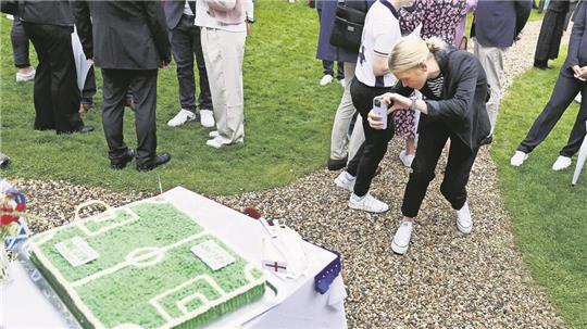 Fußballfeld-Torte für den Fußballfan zum Geburtstag. Der Zweckverband Veterinäramt Jade-Weser mahnt in seinem Bericht für 2024 bei solchen Kunstwerken zur Vorsicht.