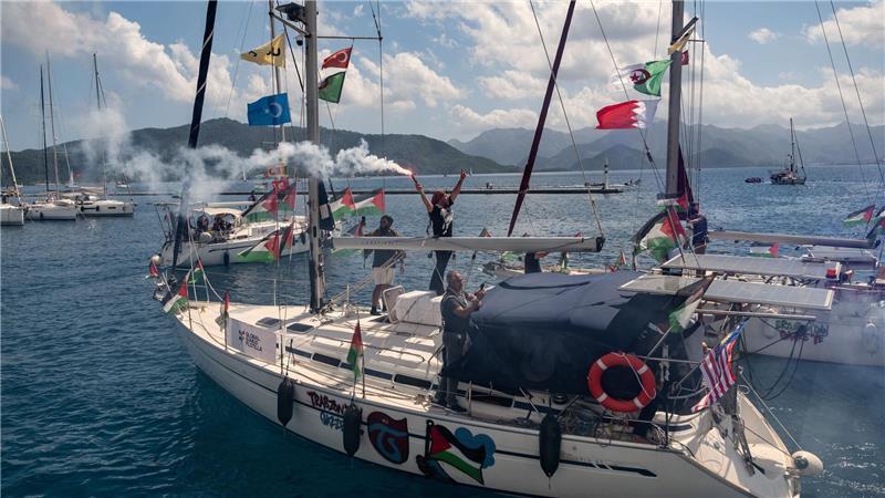 Israel geht erneut gegen Gaza-Hilfsflotte vor Gaza-Hilfsflotte beim Verlassen des türkischen Hafens von Marmaris in Richtung Gaza. (Archivbild)