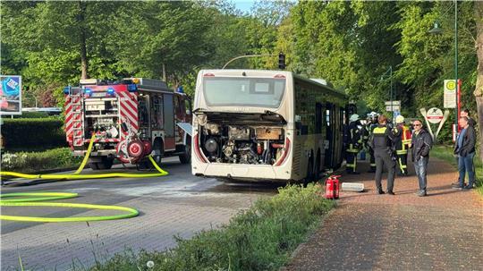 Gegen 7 Uhr am Montagmorgen geriet ein Linienbus in Brand.