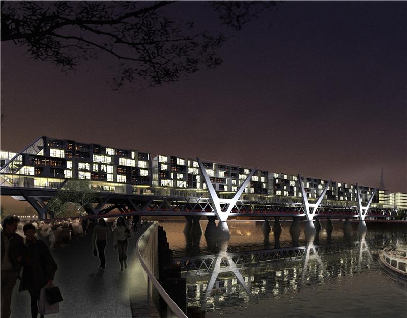 Gegner und Befürworter ringen um beispiellose Projekte: Wohnbrücke „Living Bridge“ (Foto BRT)