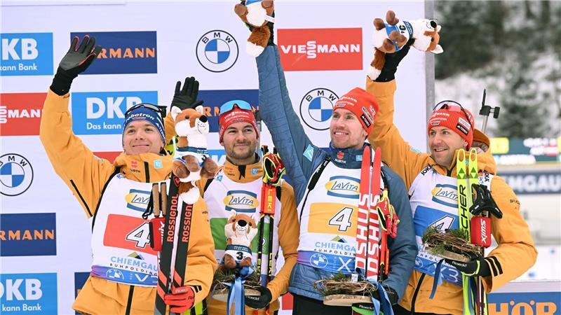 Gemeinsam auf dem Podest und nun Väter: Justus Strelow, Danilo Riethmüller und Johannes Kühn (v.l.). (Archivbild)