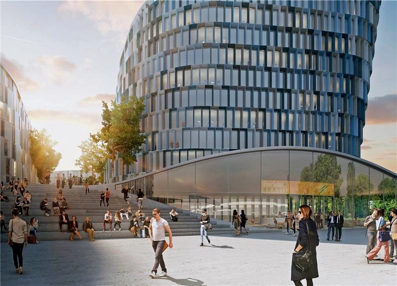 Geplanter Neubau als Nachfolger der Oberpostdirektion . Foto KBNK Architekten